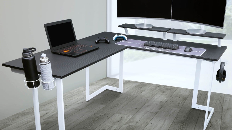 Techni Mobili Warrior L-Shaped Gaming Desk - Autonomous.ai