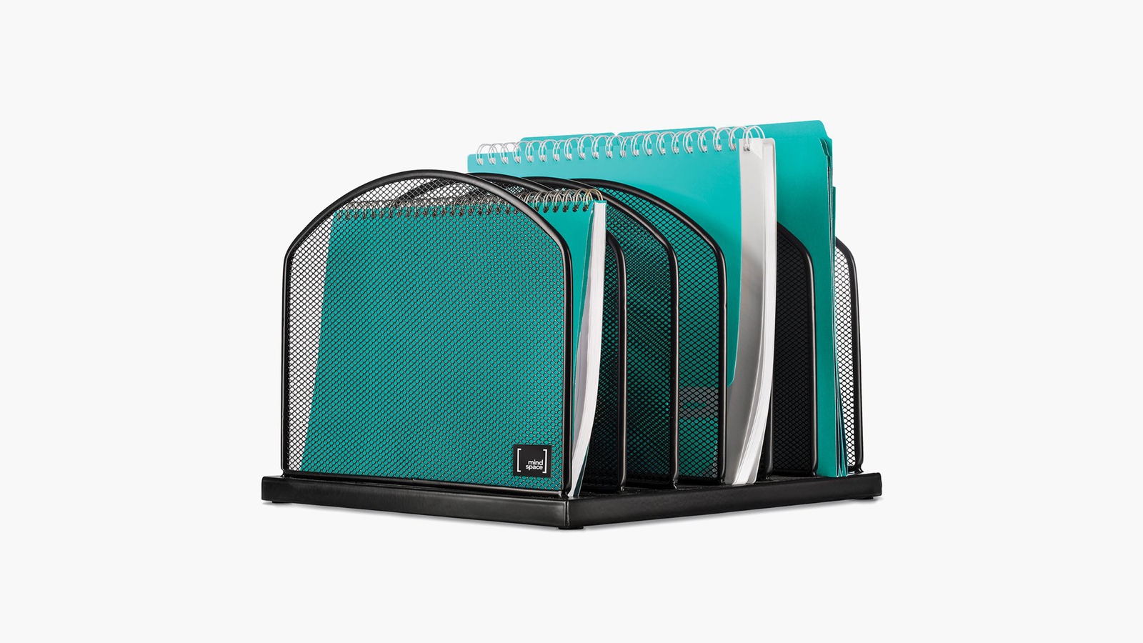 Mindspace Desktop File Organizer Sorter 6 Vertical Slots Black