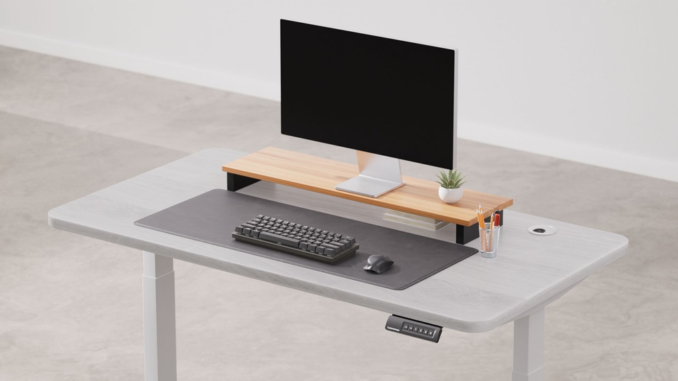 White oak store standing desk