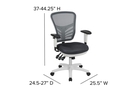 skyline-decor-mid-back-office-chair-with-adjustable-arms-white-frame-dark-gray