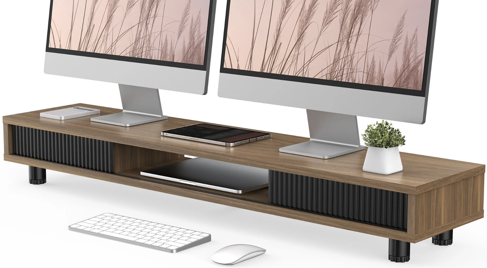 FENGE Fenge Dual Monitor Stand, 42.5inch Long Monitor Stands Riser for 2 Monitors