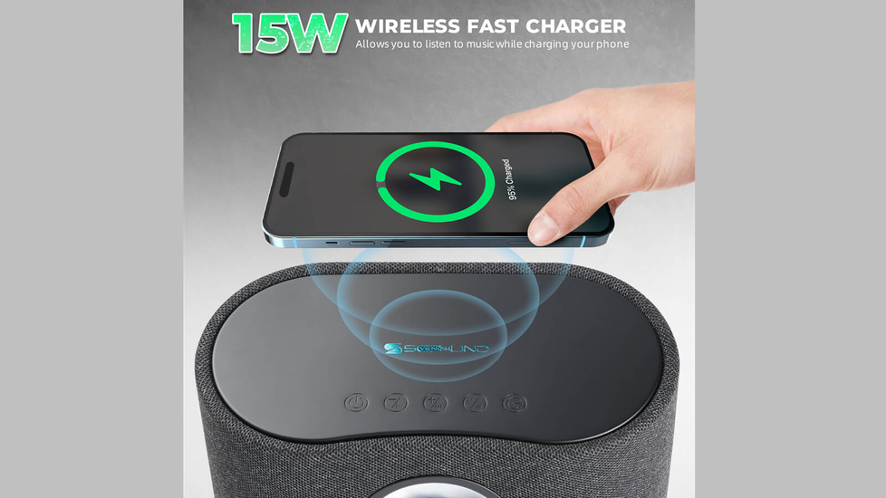 Ferrofluid Bluetooth Speaker With 15W Phone Wireless Charger