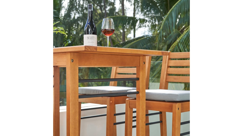 VIFAH Gloucester Contemporary Patio Wood Bar Table