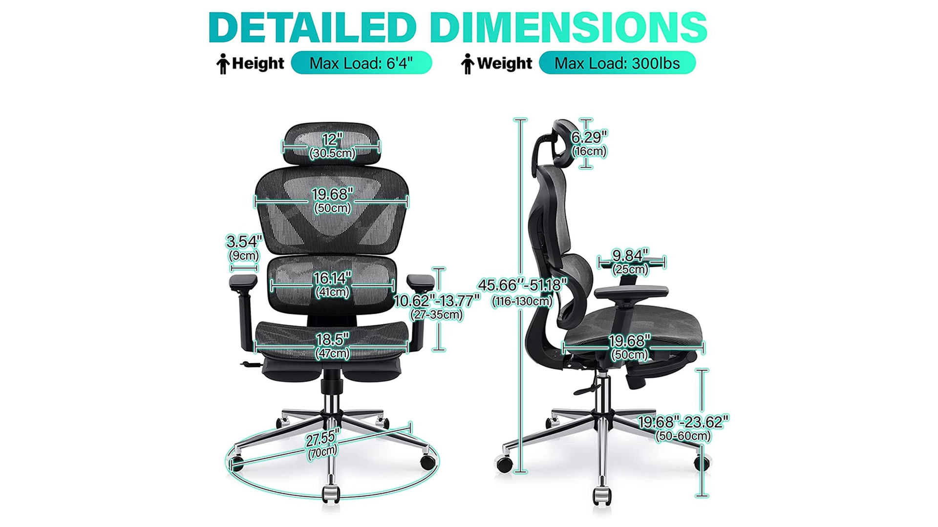 KERDOM FelixKing Ergonomic Chair: Additional Footrest