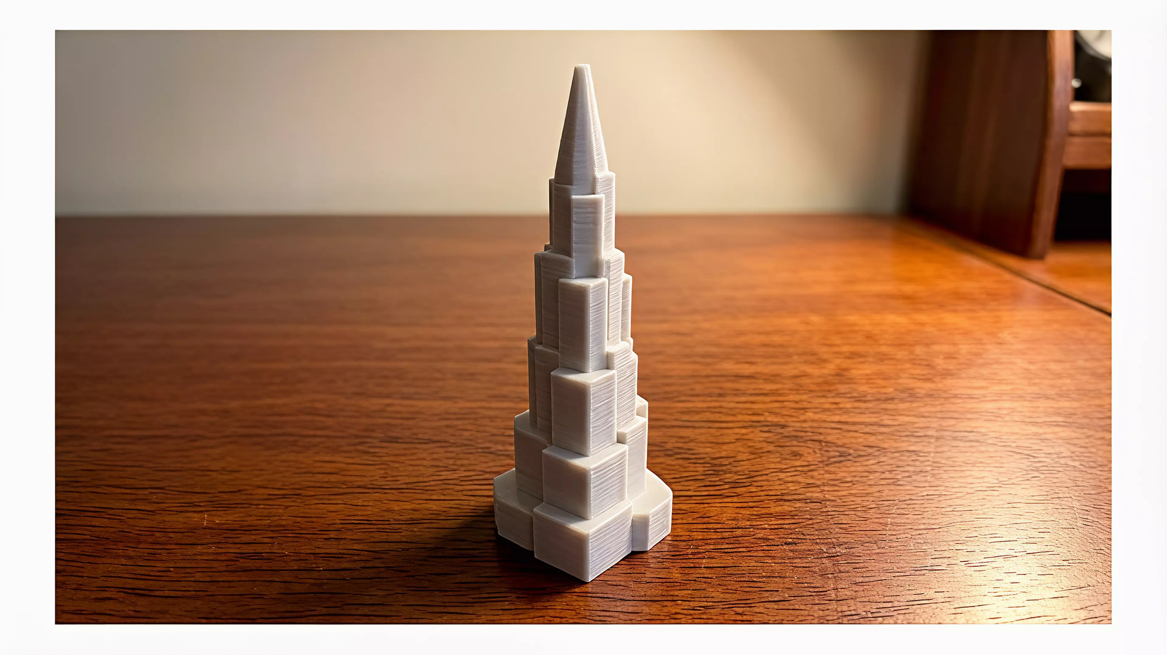 A compact standard-rules chess set with two tactile armies built from six Ho Chi Minh City architectural silhouettes.