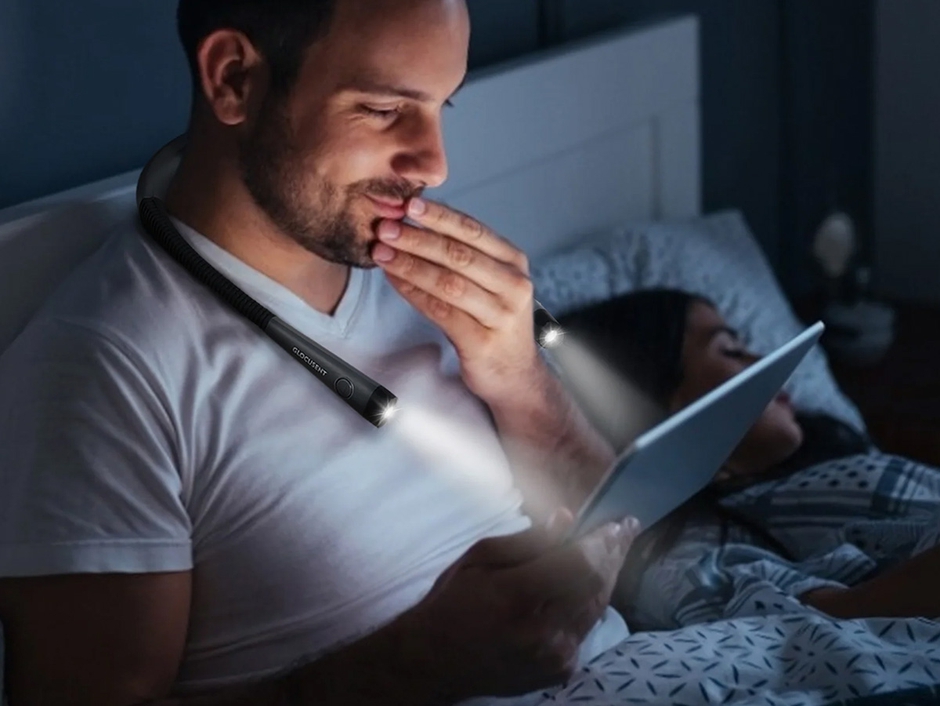 Glocusent LED Neck Reading Light, Book Light for Reading in Bed
