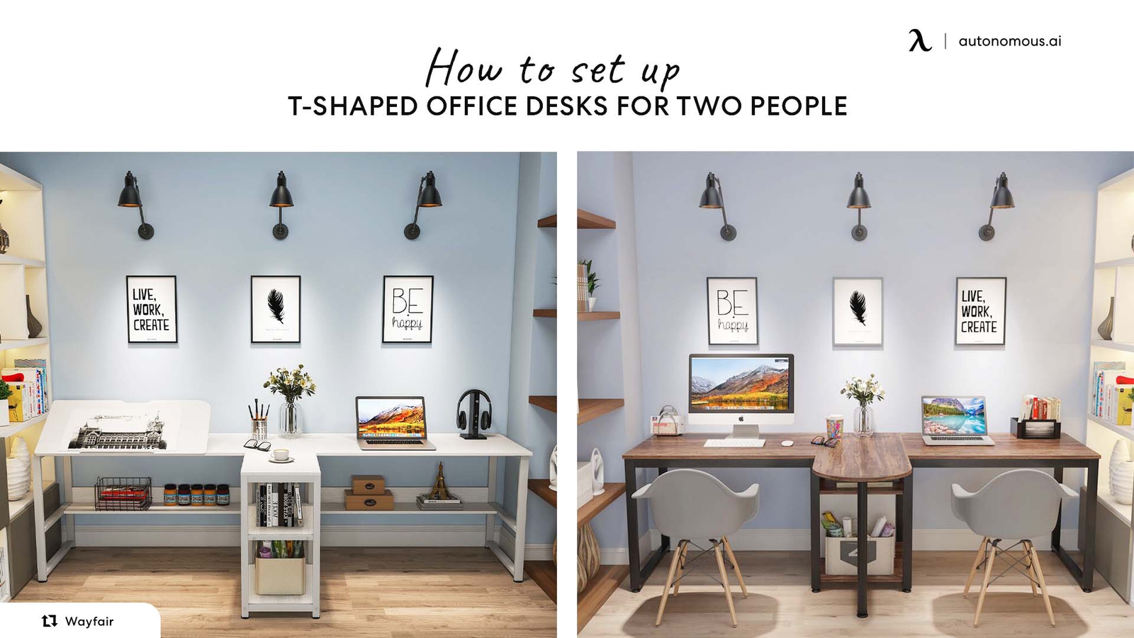 How to Set Up T-shaped Office Desk for Two People