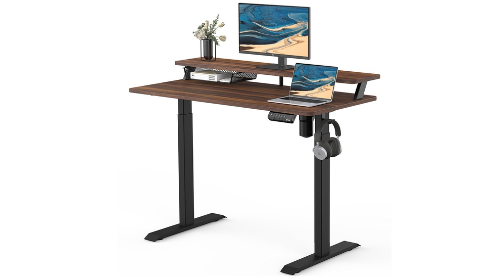 FENGE Electric Standing Desk: 2-Tier Desktop - Autonomous.ai