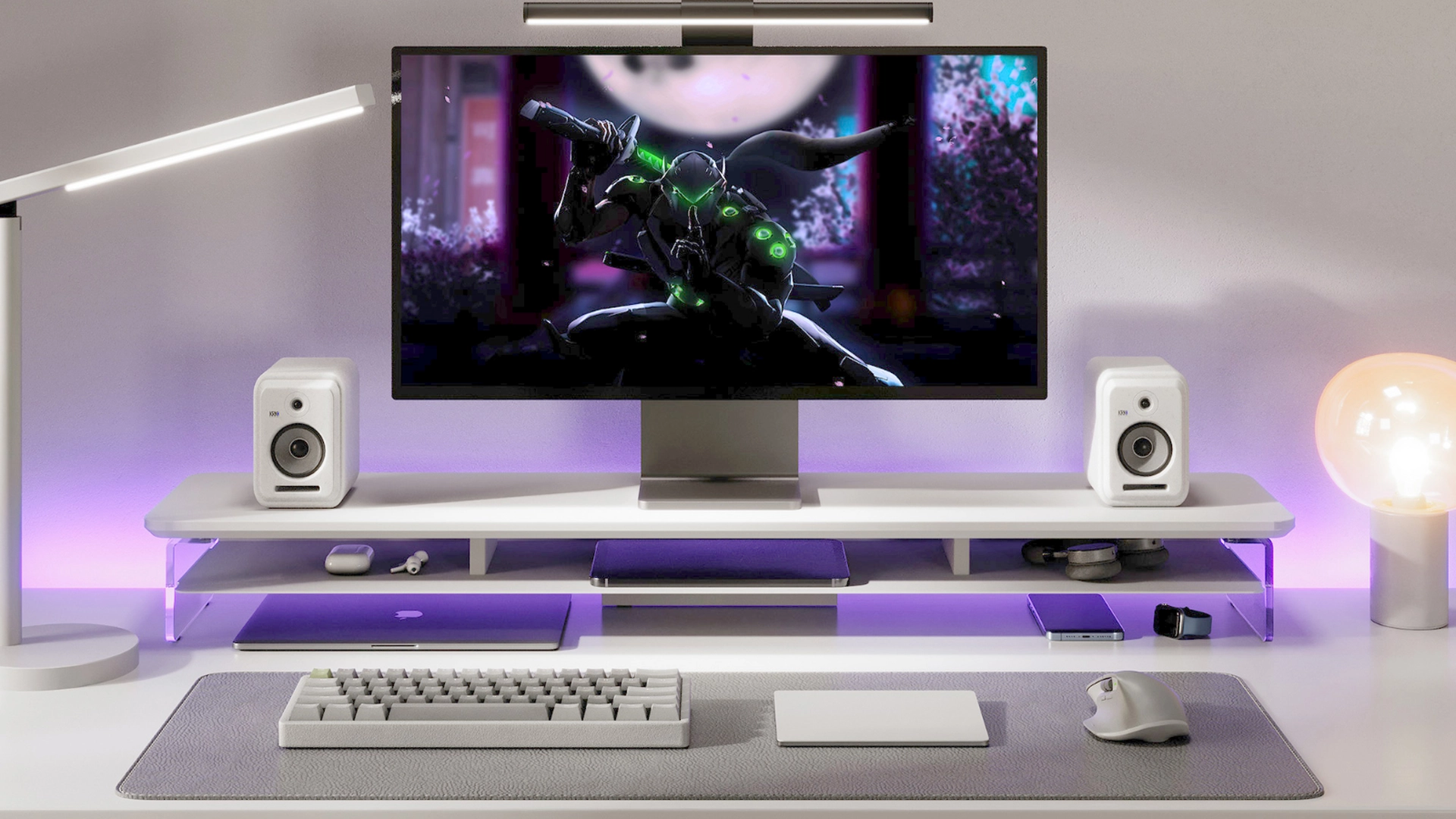 FENGE Acrylic Monitor Stand Riser with metal storage