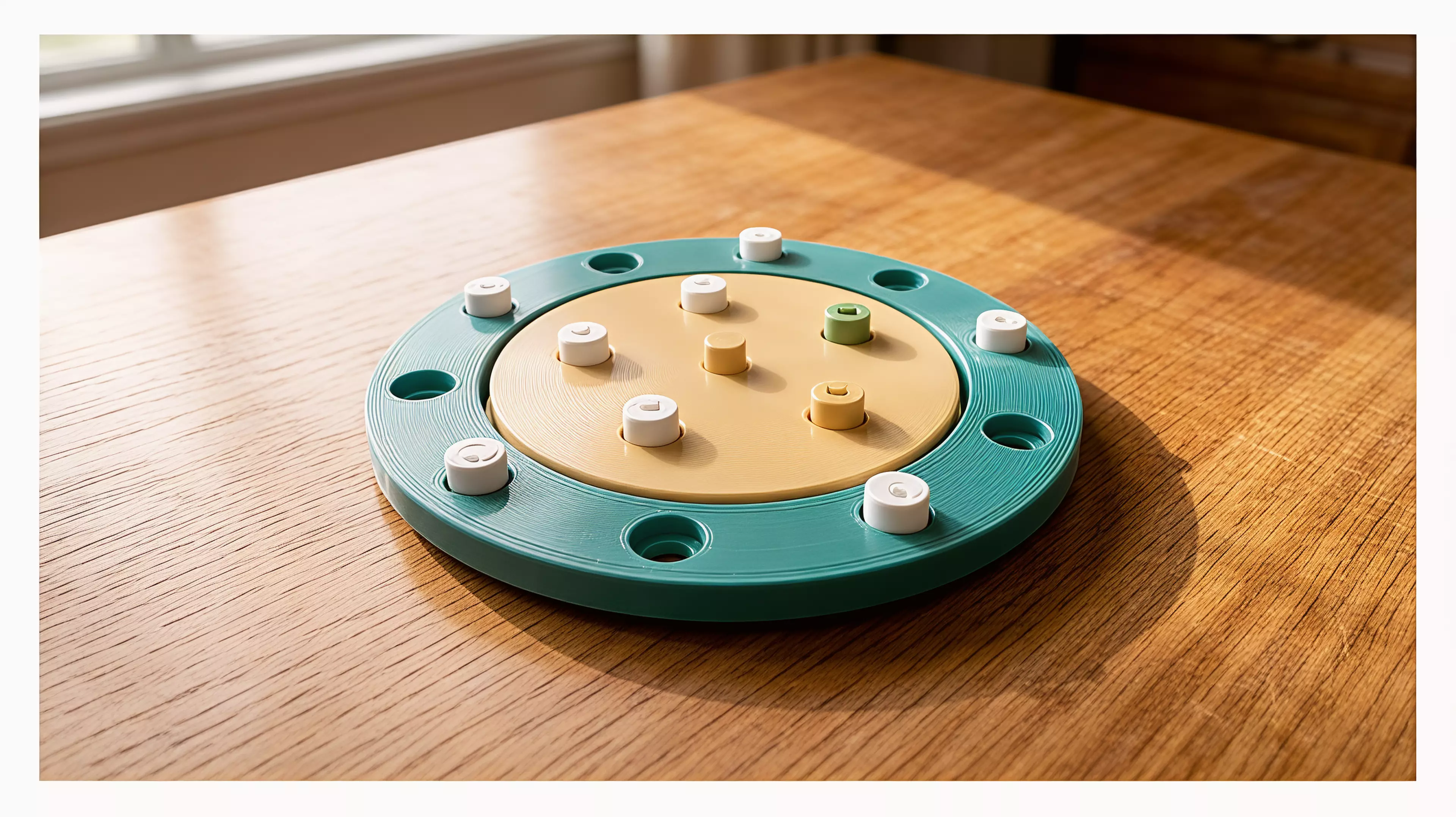 Place one of five signal stones, rotate the shared orbit, and try to hold a three-point wedge while every move reframes both players' plans. The five-job topology changes play rather than decorating it.

By Leo.