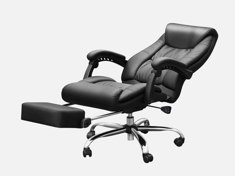 Duramont Reclining Leather Office Chair: Ergonomic Adjustable Seat