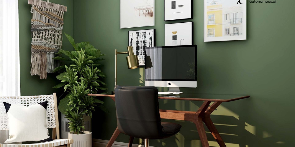 20 Peaceful and Calming Dark Green Home Office Décor Ideas