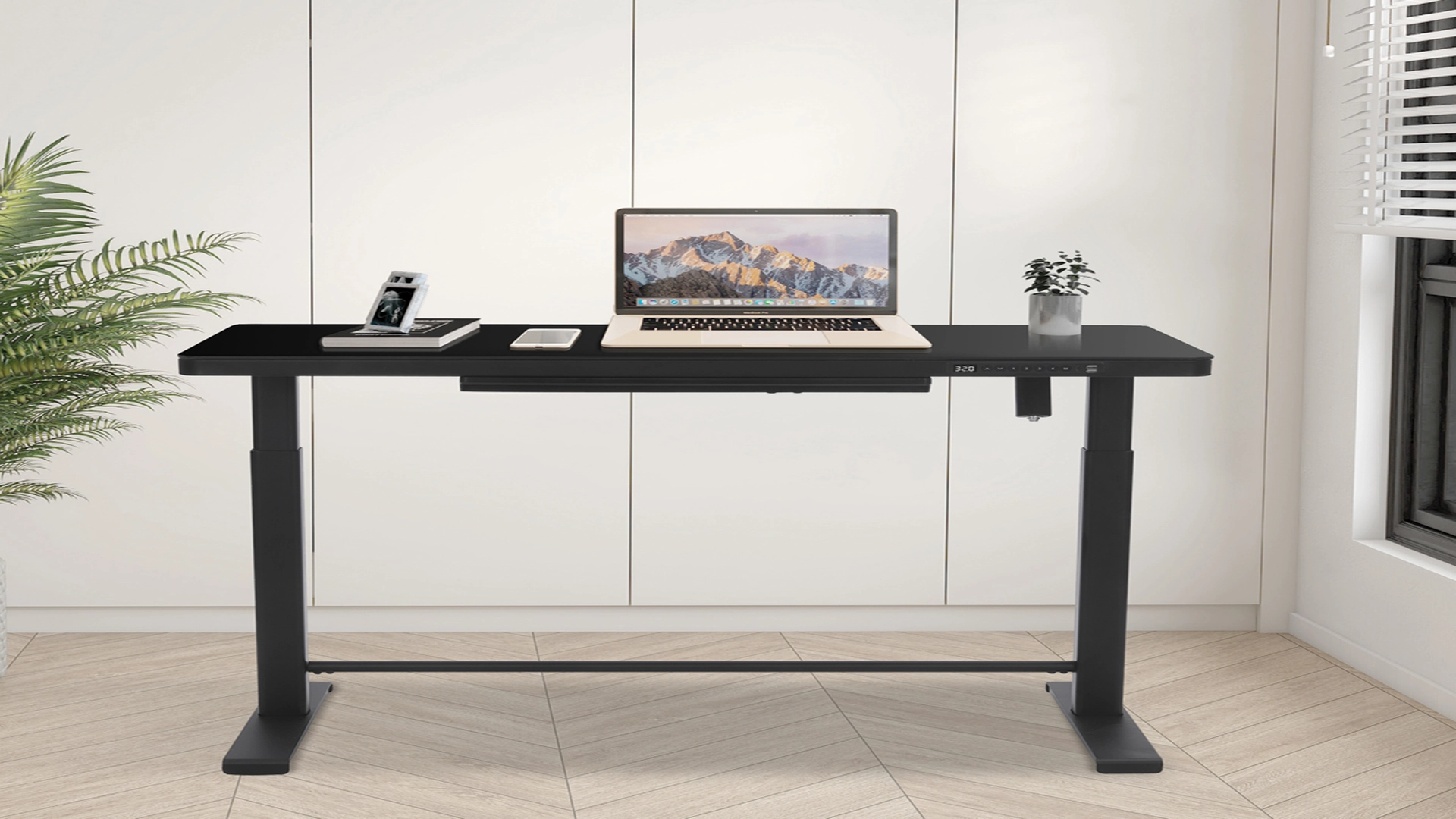 Rise Up Glass Electric Standing Desk 23.7x 45.3” glass desktop
