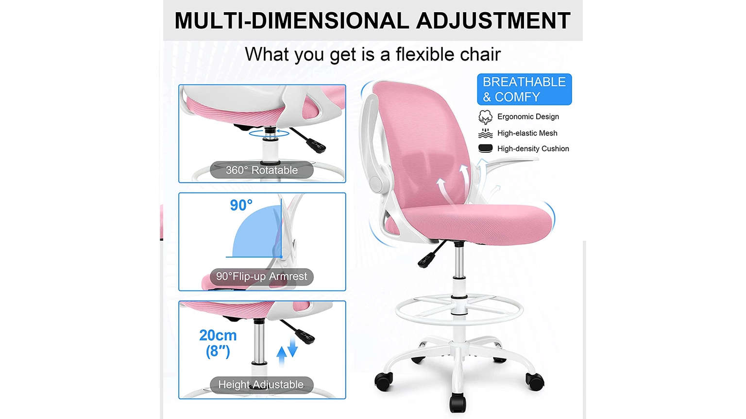 Office chair arms that are constructed of hard plastic and have broken or snapped off, may need replacing. 