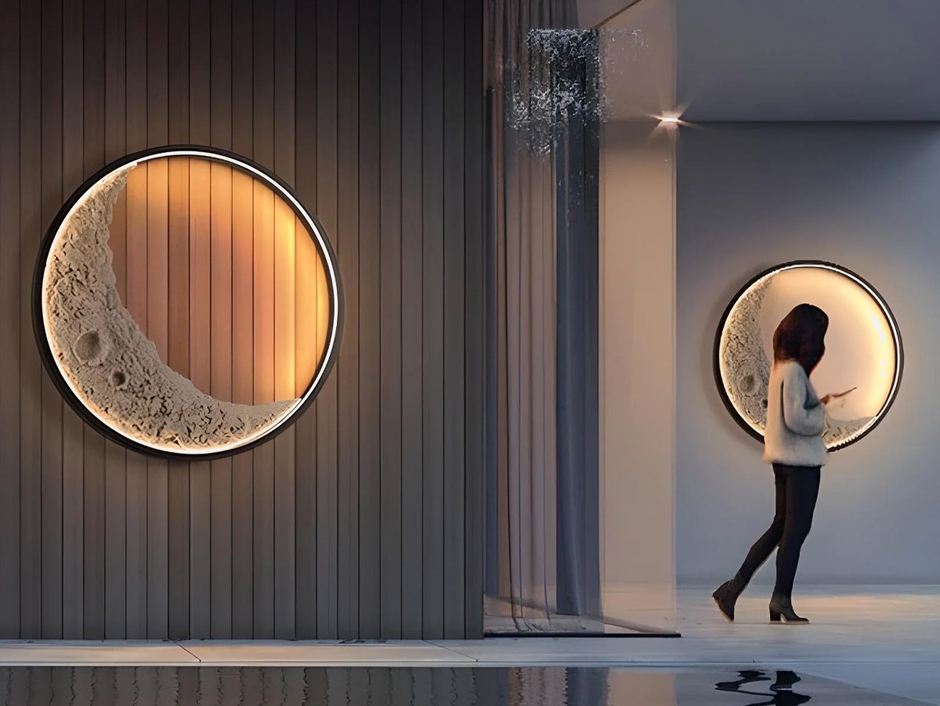 VIVZONE Moon Wall Lamp Indoor and Outdoor Lighting: 3D