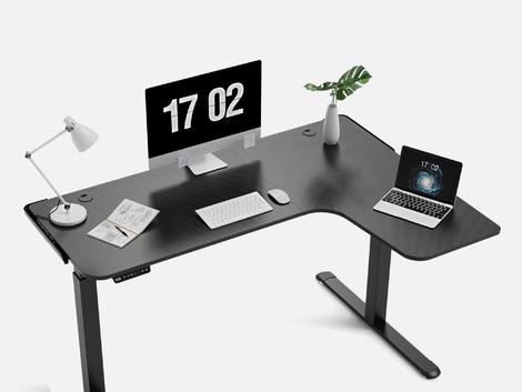 EUREKA L60 L-shaped Standing Desk: Programmable Keypad, Right-handed