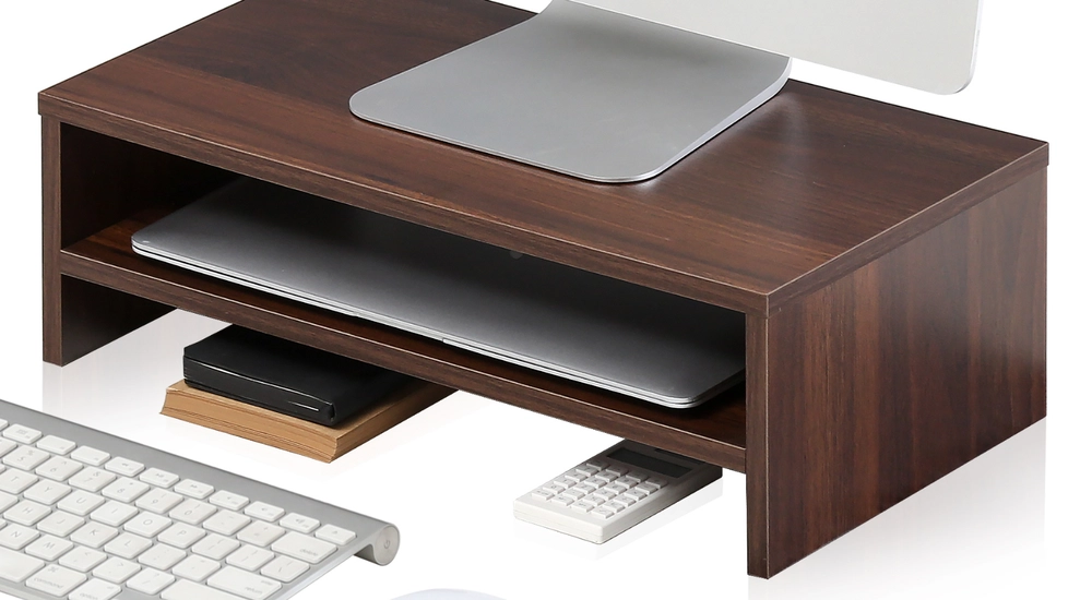 FENGE Monitor Stand - 2 Tier Computer Monitor Riser with 16.7 Inch Shelf