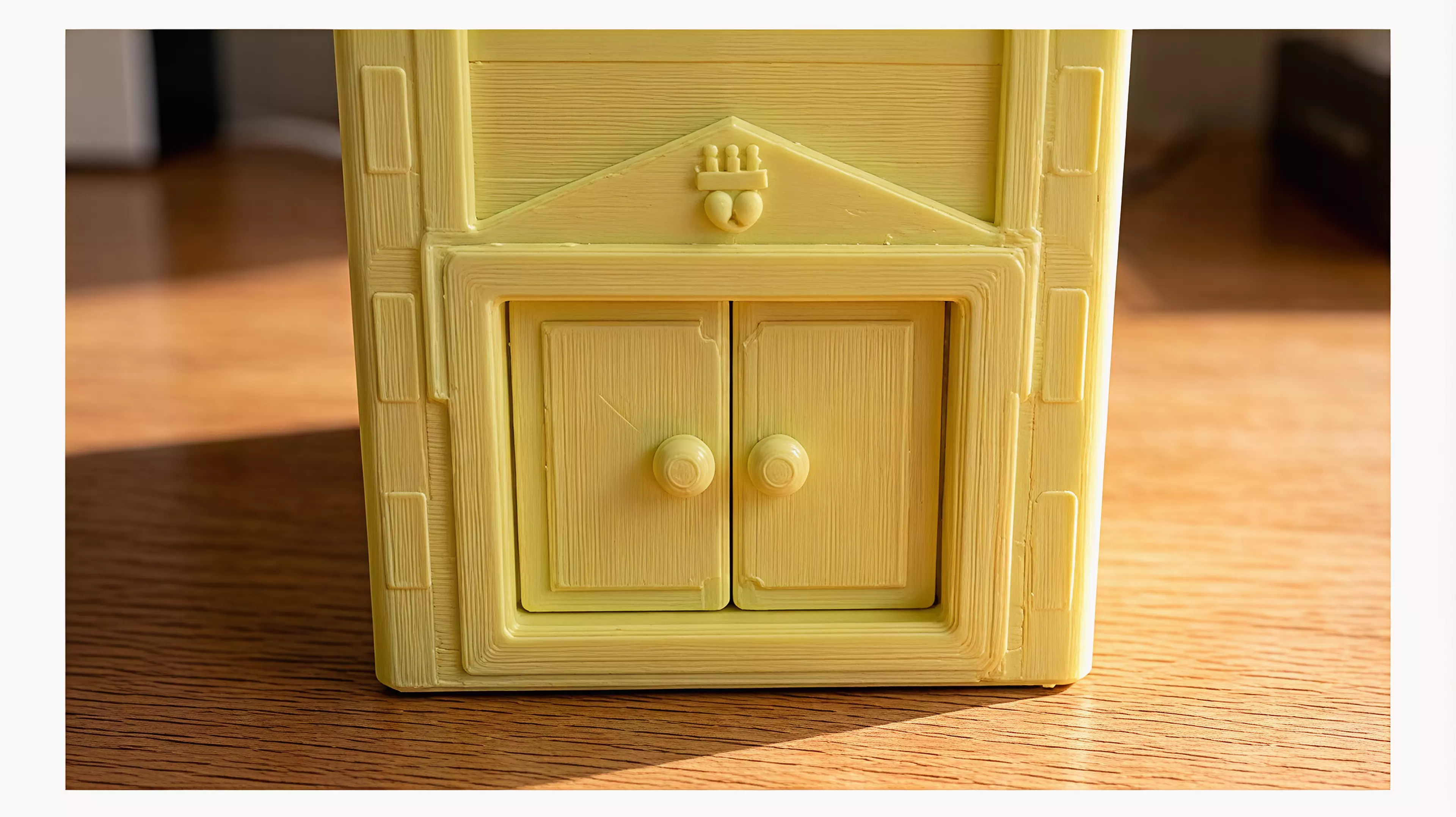 A pastel fantasy-castle display shelf, 380 W × 190 D × ~420 H mm, that holds four NVIDIA DGX Spark units (150 × 150 × 50.5 mm each, ~1.2 kg each) in a four-level, front-and-rear-open chamber flanked by two round towers, printed as ~20 screw-together modules because the whole thing is far larger…