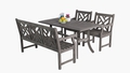renaissance-outdoor-4-piece-hand-scraped-wood-patio-dining-set-with-5ft-bench-table - Autonomous.ai