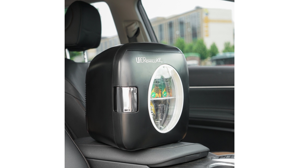 Uber Appliance UB-XL1 Uber Chill 12 Can Retro Personal Mini Fridge Silver