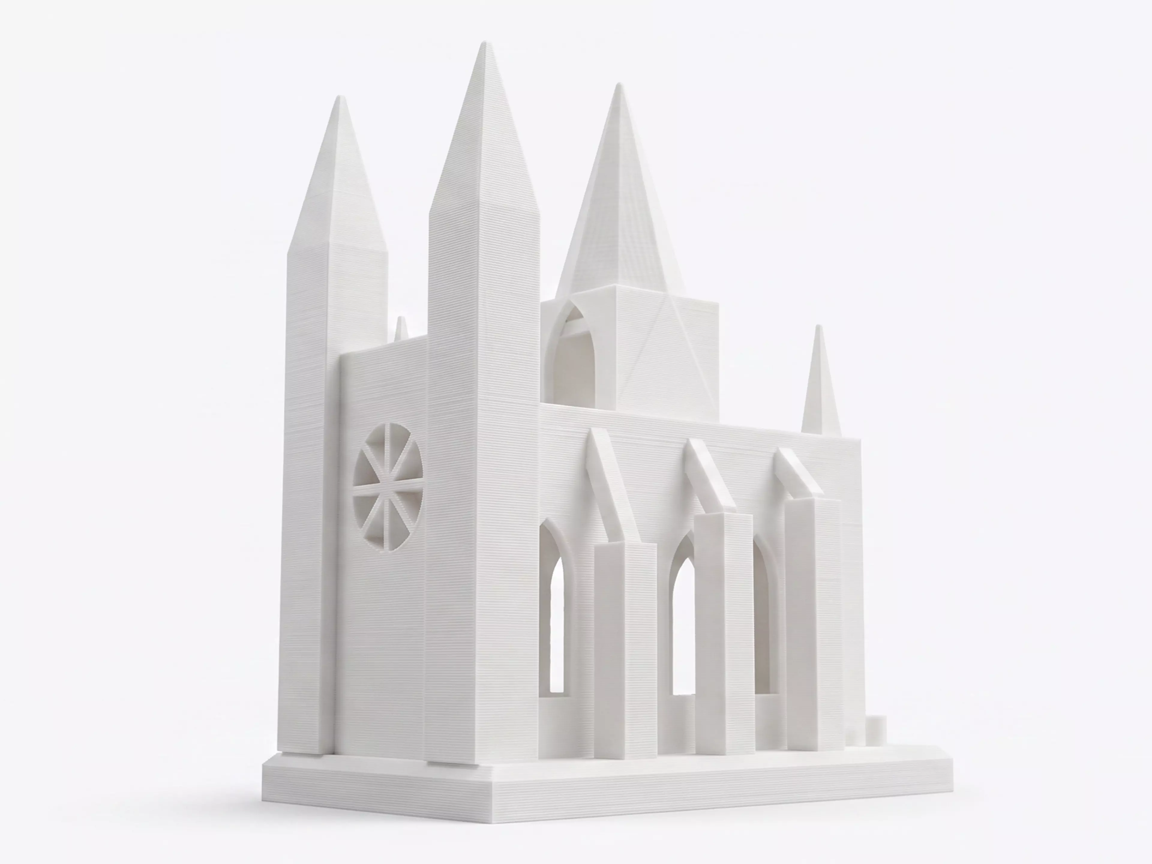 The Calibration Cathedral is a Gothic micro-cathedral that is secretly a complete FDM torture test: self-supporting pointed-arch windows, a graduated flying-buttress overhang staircase, tapered spires and pinnacles for bed adhesion and fine detail, a bridging rose window, a print-in-place captured…