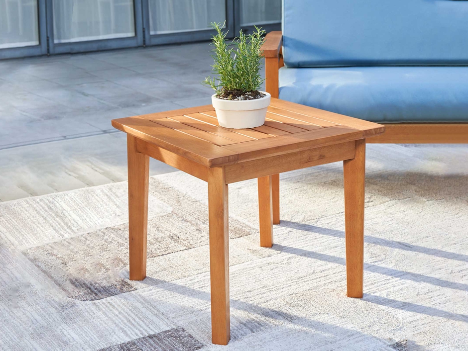 VIFAH Gloucester Contemporary Patio Wood Side Table