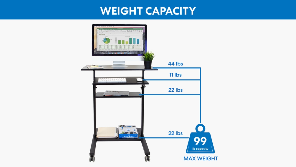 Mount It Mobile Standing Desk with Retractable Keyboard