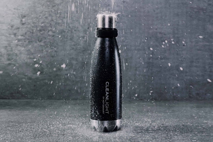 KeySmart CleanLight™ Bottle UV Sanitizing Insulated Water Bottle; Black