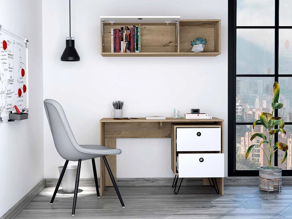 FM FURNITURE Cartagena Office Set: Desk surface 47.6" W x 19.6" D