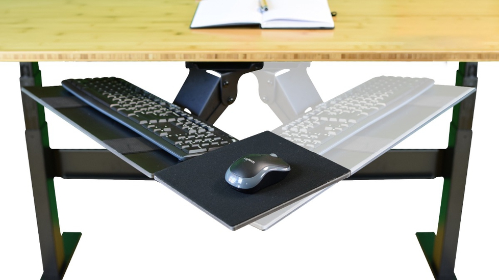 Uncaged Ergonomics KT2-B Adjustable Standing Desk Keyboard Tray, Black