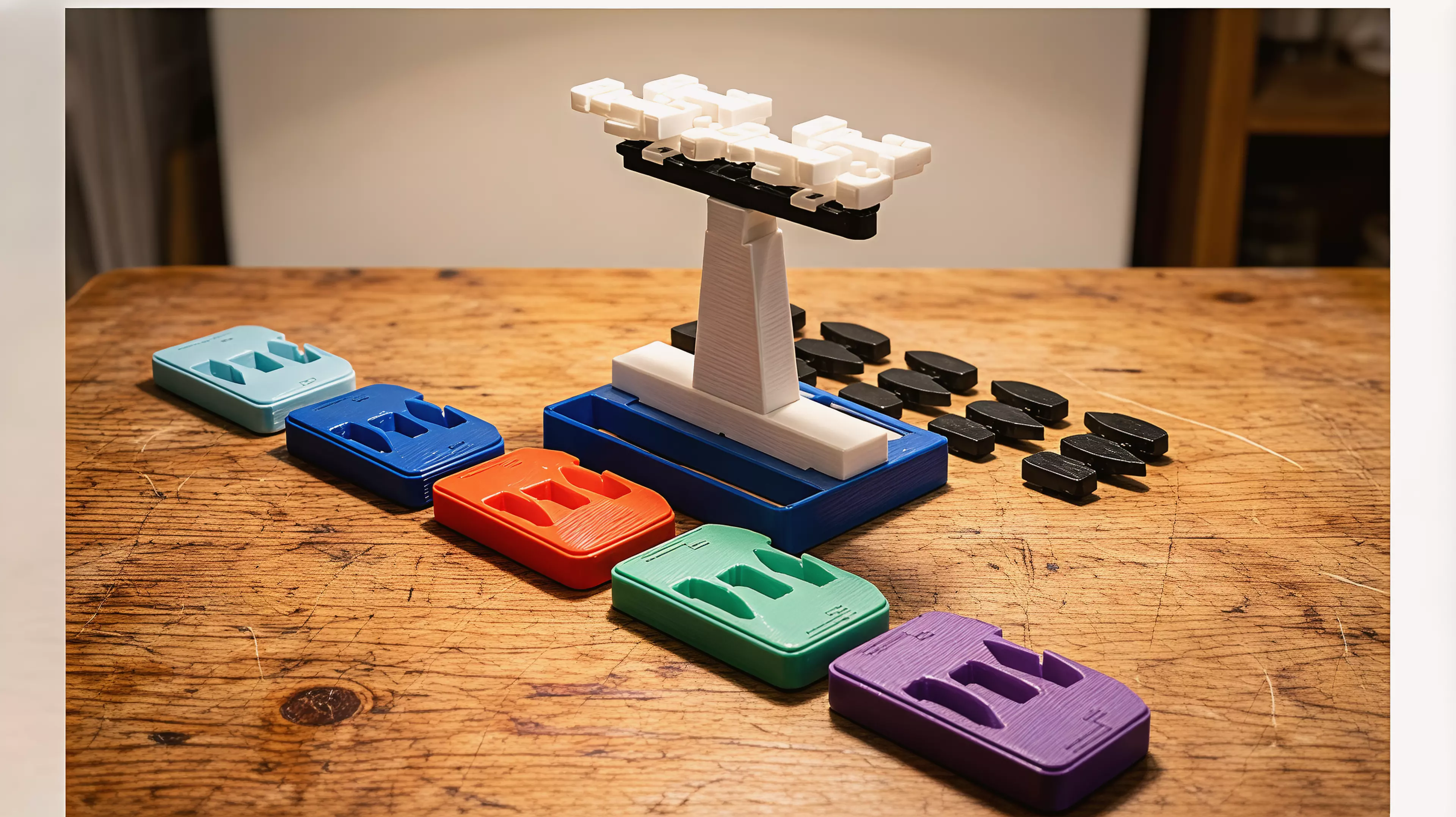 Inspired by the 9 to 5 fever: pass your work up a wobbly 3D-printed org chart, make every rival inherit the wobble, and be the first out the door at five.