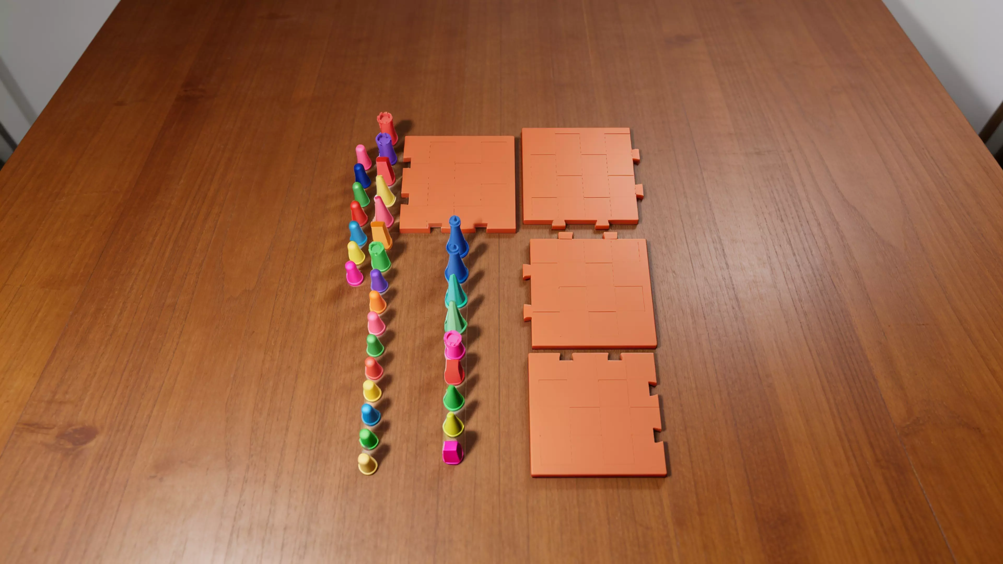 A 3D-printable alignment themed san francisco chess set (f).