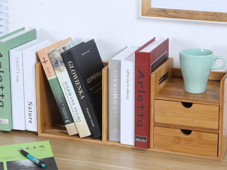 Maydear Extensible Desktop Book Rack: with Drawers