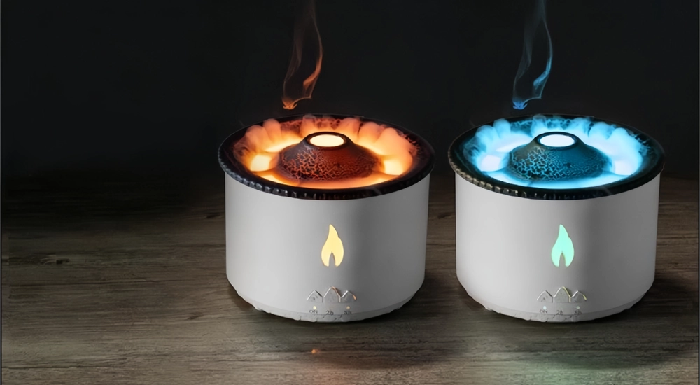Moody Mouse Dual-Color Volcano Humidifier with Aromatherapy & Remote Control