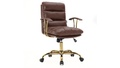 Skyline Decor Padded Leather Office Chair: Polished Gold Steel Frame - Autonomous.ai