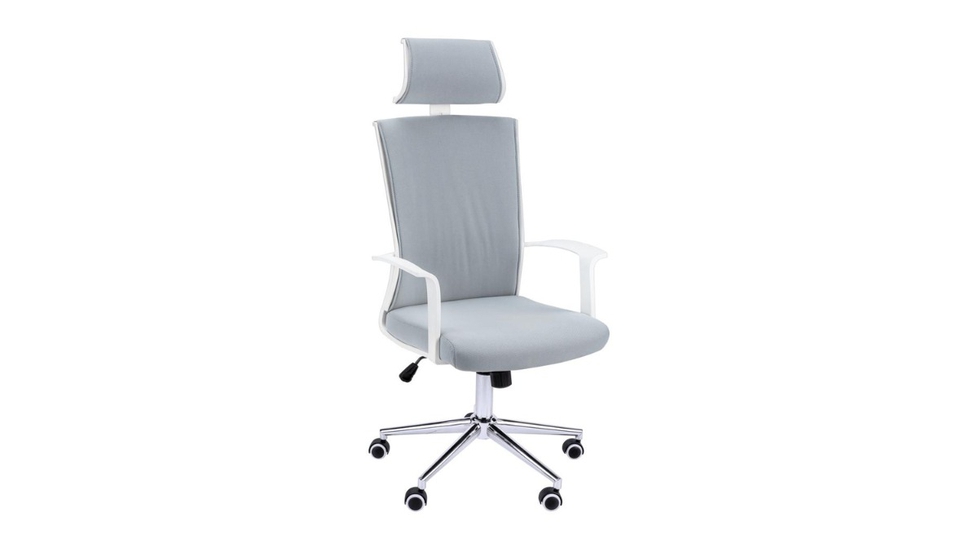 Trio Supply House White-Grey Fabric High Back Chair - Autonomous.ai