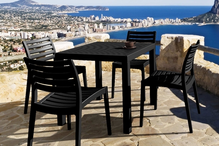 Compamia Ares Resin Square Dining Set with 4 Chairs: Outdoor