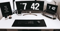 image of desk setup black and white - Autonomous.ai