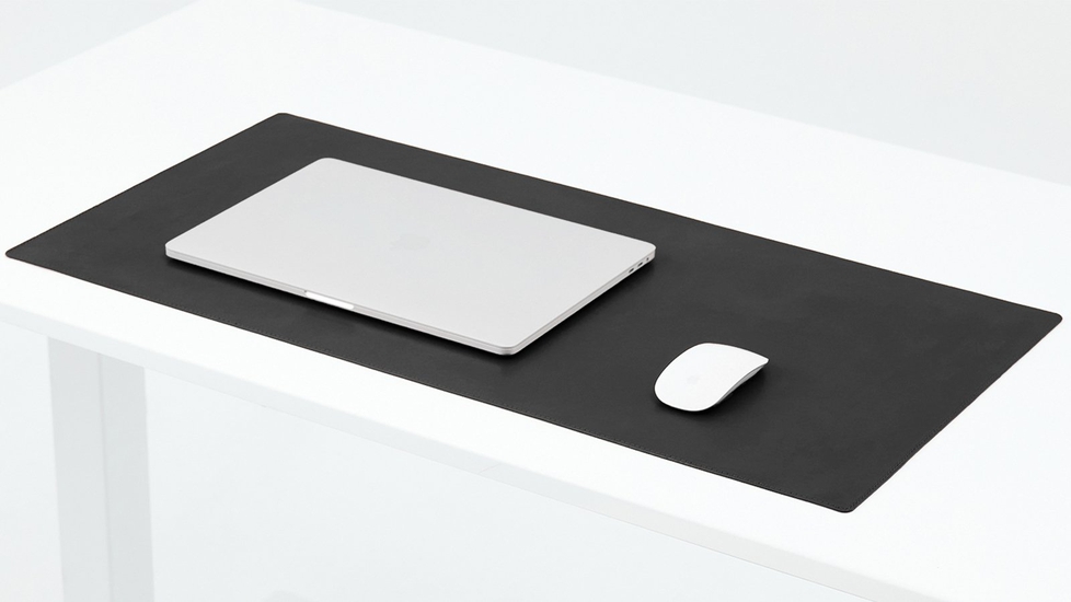 Black Microfiber Vegan Leather Desk Pad - Autonomous.ai
