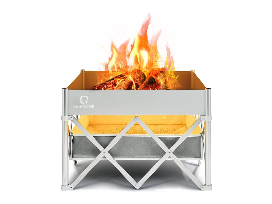 6Blu 24" Portable Camping Fire Pit with Heat Shield: 60-Second Setup