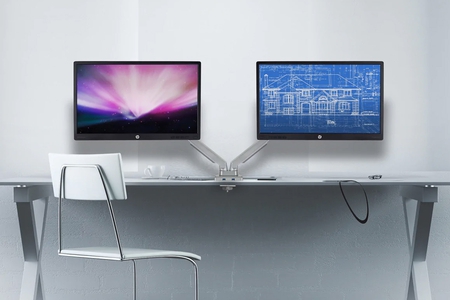 Mount-It! Dual Monitor Desk Mount with USB Ports
