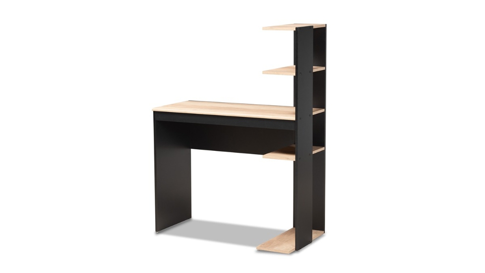 Skyline Decor Dark Grey And Oak Finished Wood Desk: Shelves - Autonomous.ai