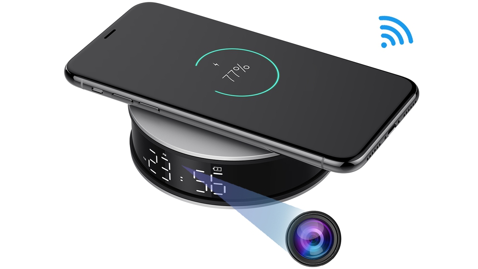 Lizvie Wireless Charger with 1080P HD Spy Hidden Camera