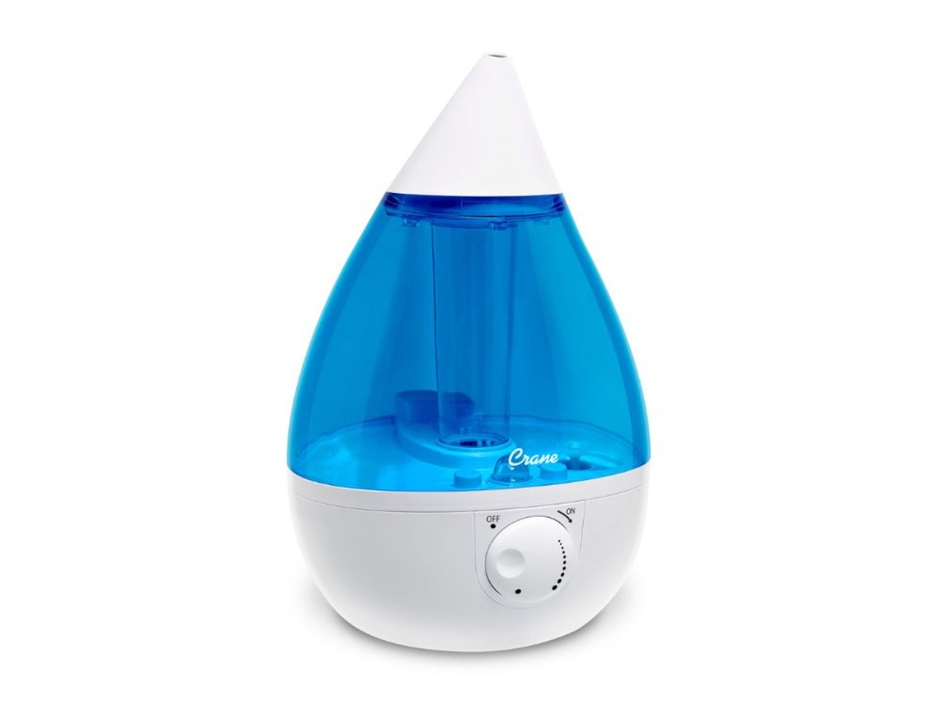 Crane USA Drop Cool-Mist Humidifier, 1 Gal. - Blue & White