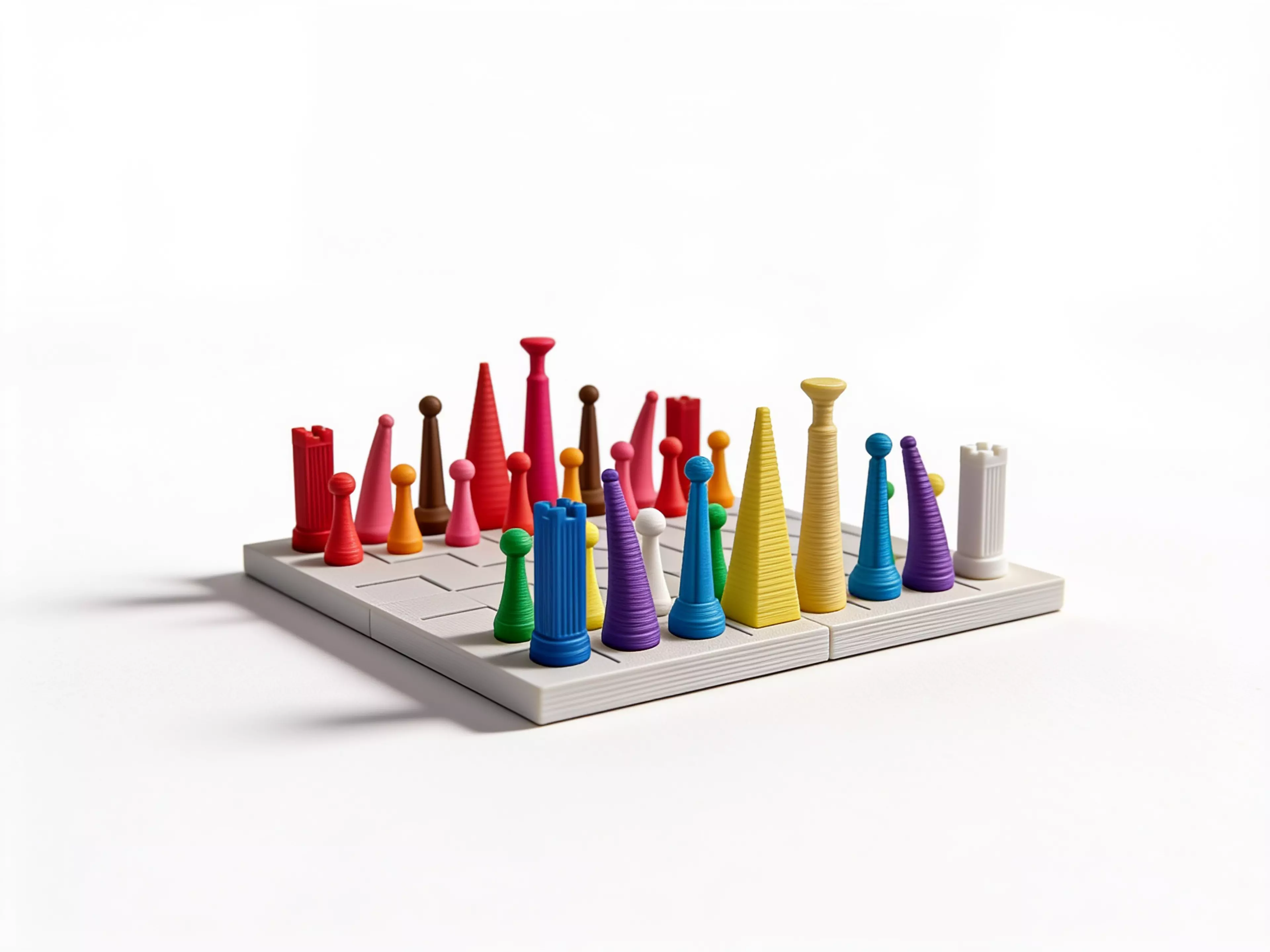 A 3D-printable 2030 sf chess set (f).