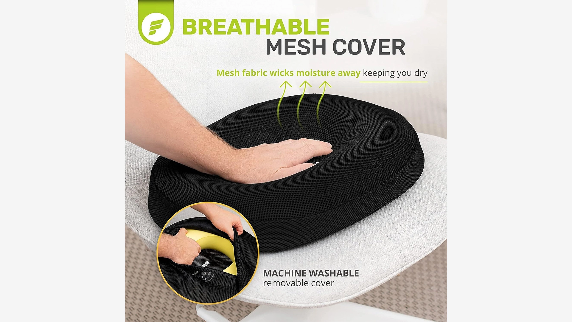 ErgoFoam Orthopedic Donut Pillow for Tailbone Pain