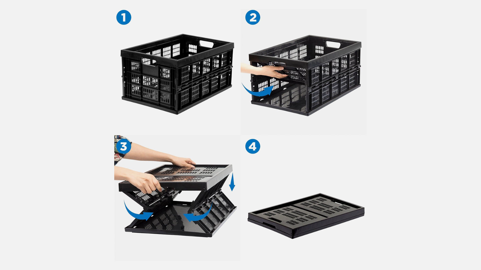 Mount-It! Collapsible Stackable Storage Crates: Set of 3