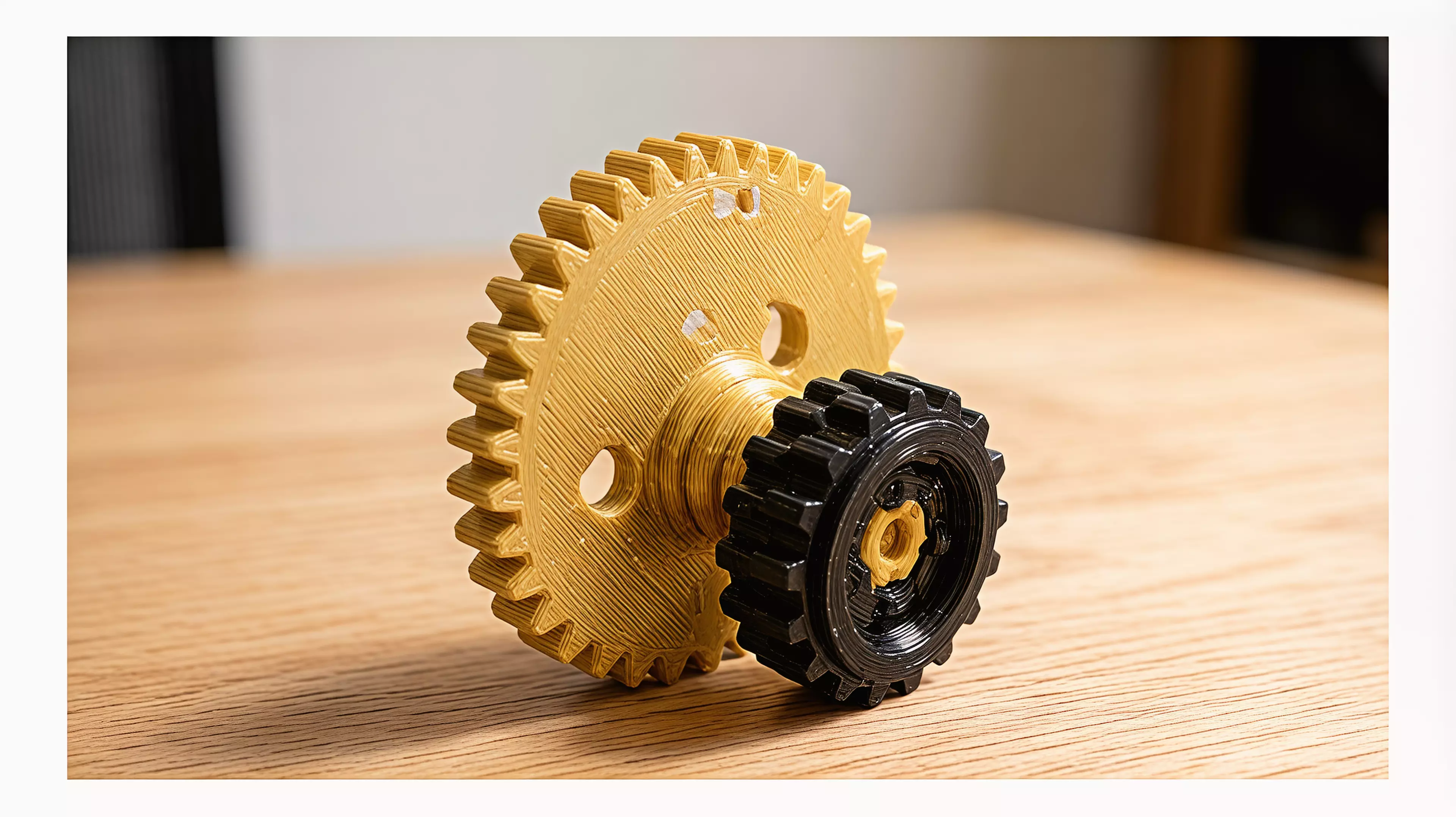 A small, honest transport mechanism made legible. The right-hand side of the machine is a bare gear plate — you crank it, and you watch a six-slot Geneva cross snap the capstan through exactly one sixth of a turn while a ratchet clicks and a six-blade air paddle whirrs up to speed and holds you back. On the left of the plate, hidden behind it, a 57 mm paper strip walks 12 mm and one new line of news appears in a slot on the front. It is a newspaper you can only read forwards, one line at a time,
