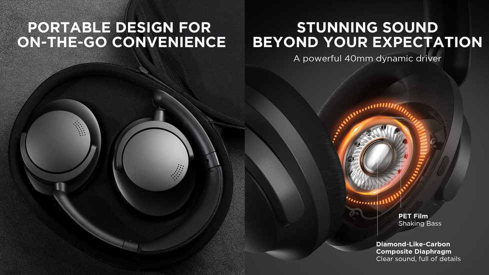 1MORE SonoFlow SE Active Noise Cancelling Wireless Headphones, 70H  Playtime,DLC Dynamic Driver,Enhanced Calling