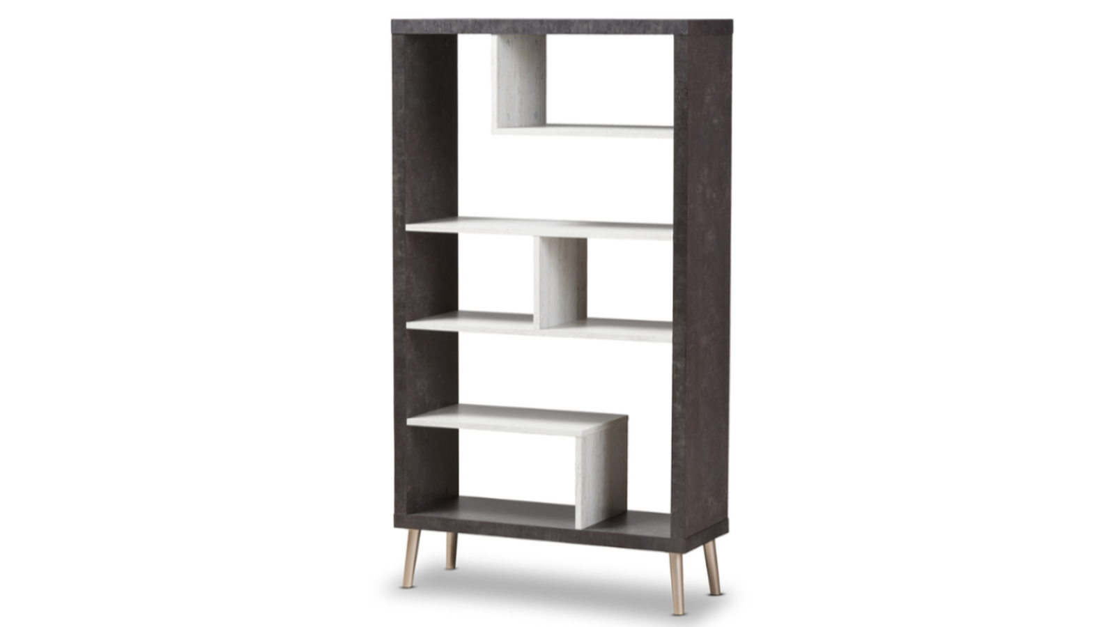 Skyline Decor Dark And Light Grey Wood Display Shelf